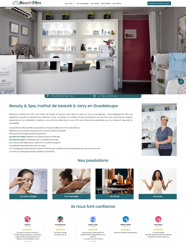 Aperçu du site Beauty & Spa