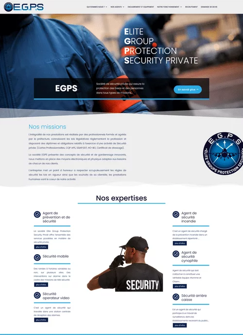 Aperçu du site EGPS Sécurité