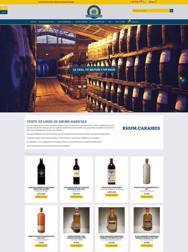 Aperçu du site Rhum Caraïbes
