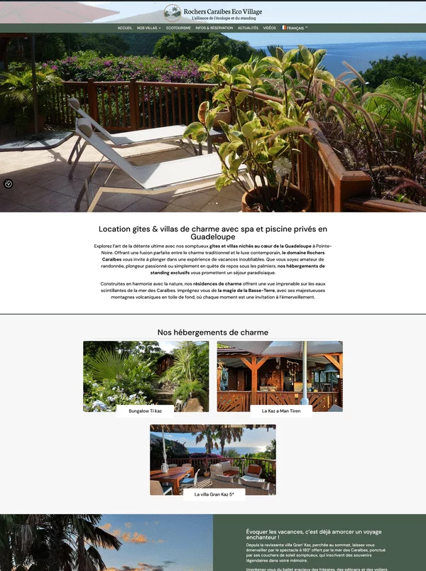 Aperçu du site Rochers Caraïbes Eco Village