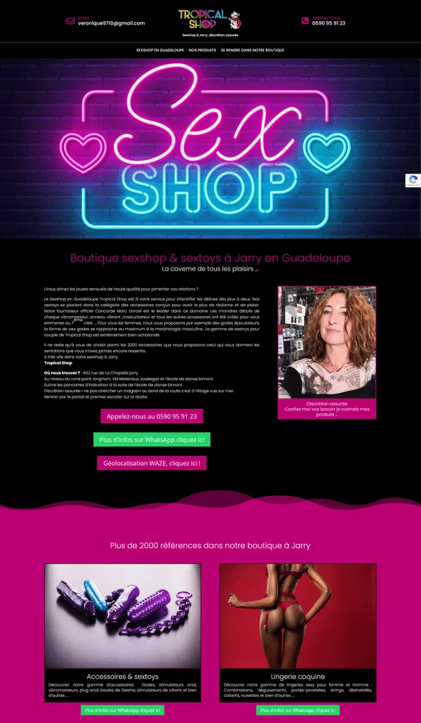 Aperçu du site Tropical Shop