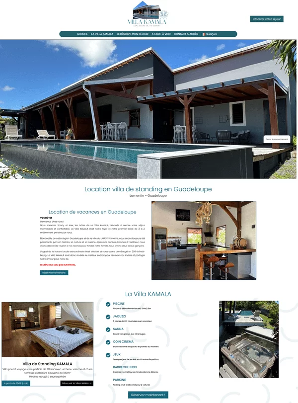 Aperçu du site Villa Kamala