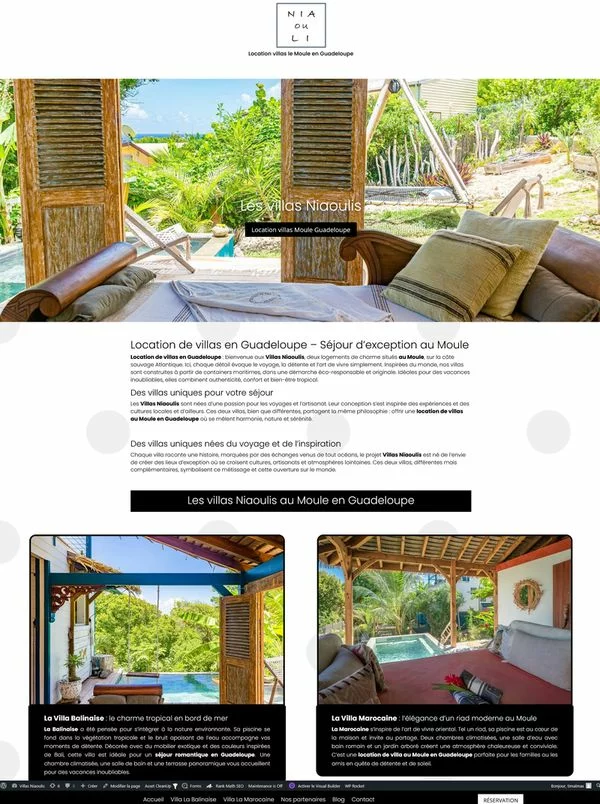 Aperçu du site Villas Niaoulis